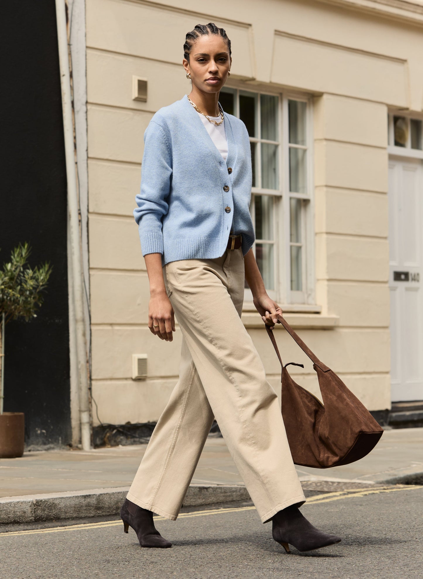 Organic Stretch Cotton Wide Leg Slouch Jeans