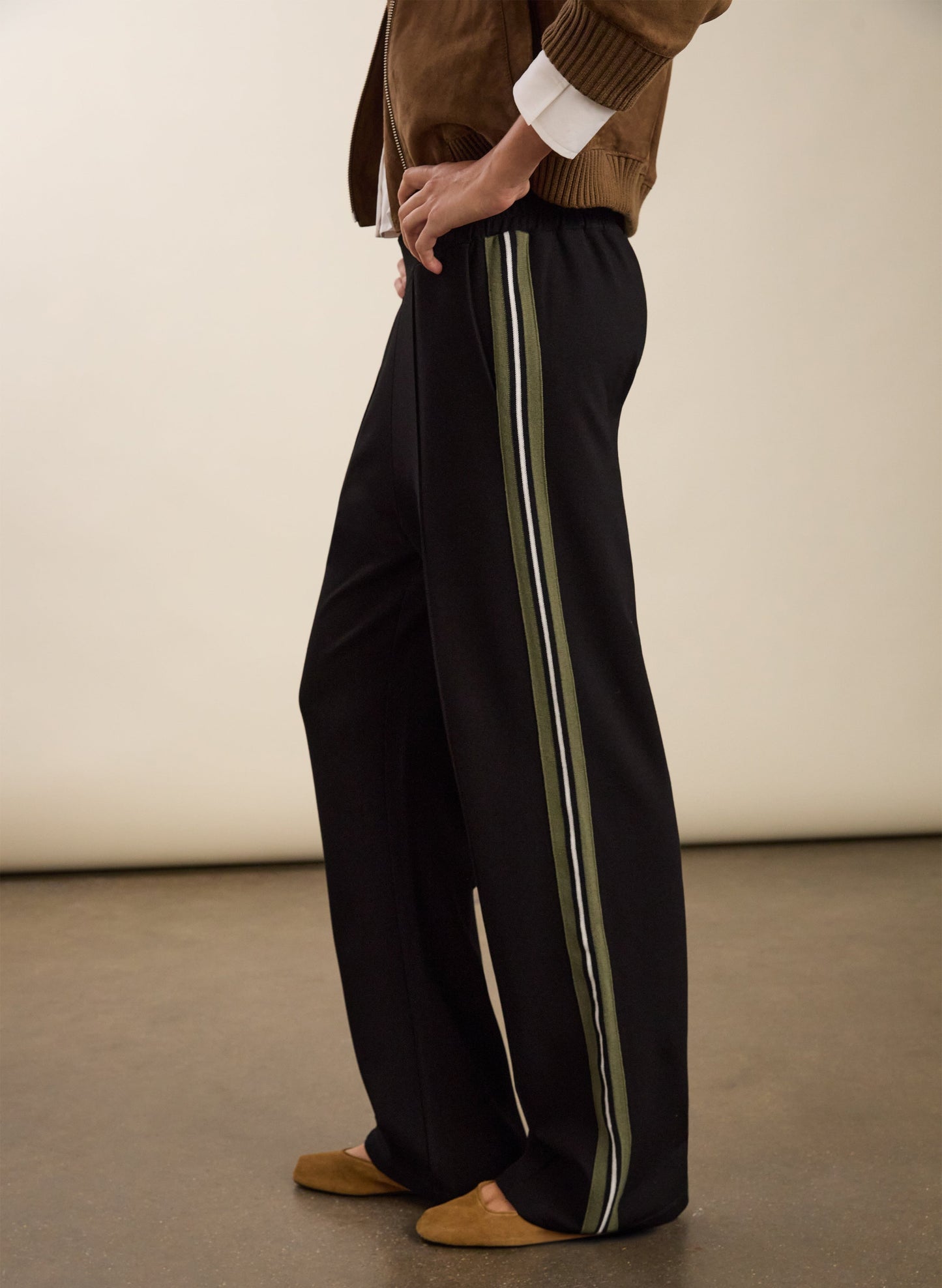Marjorie Side Stripe Ponte Trousers