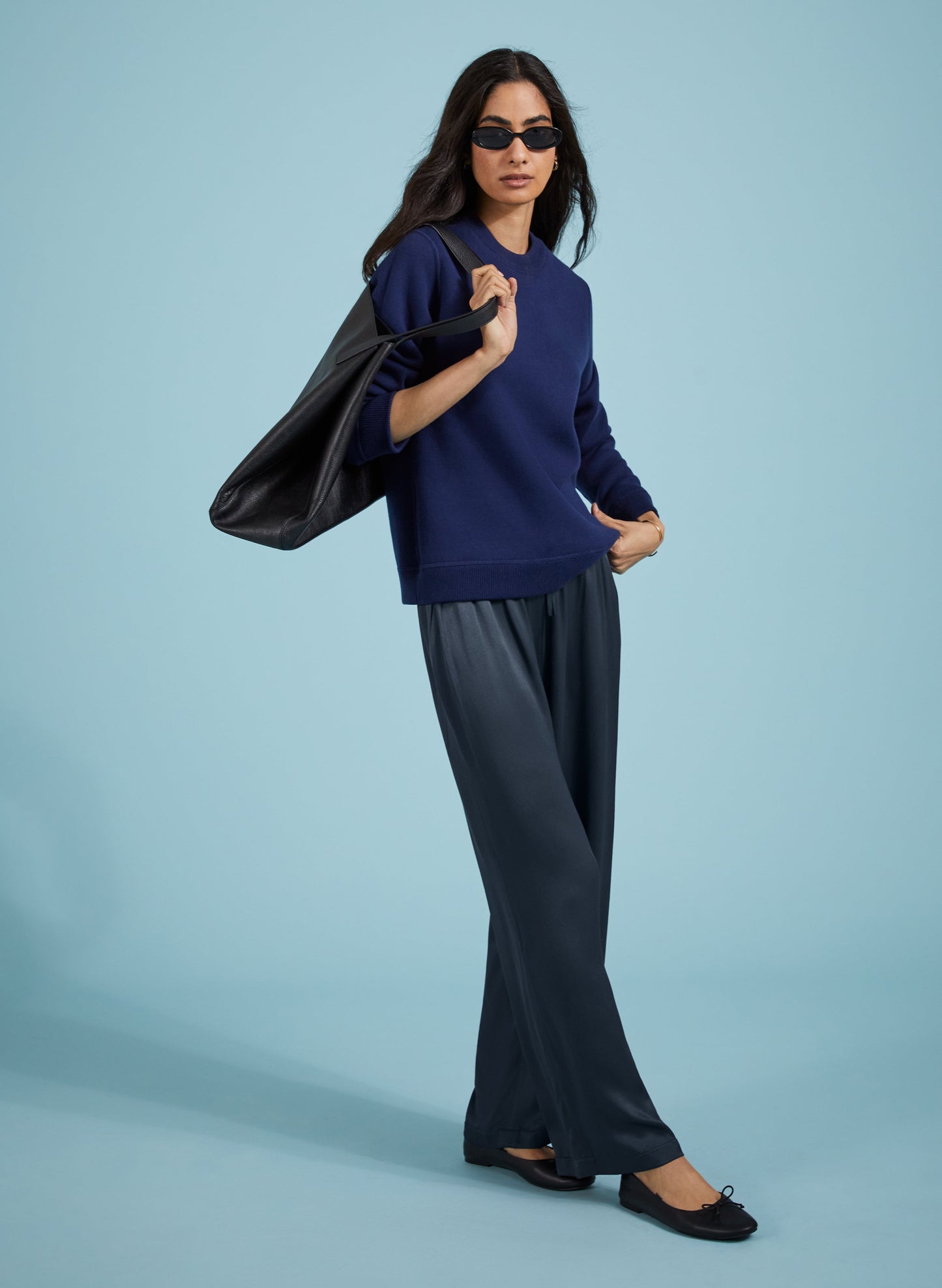 Monica Satin Wide Leg Trousers