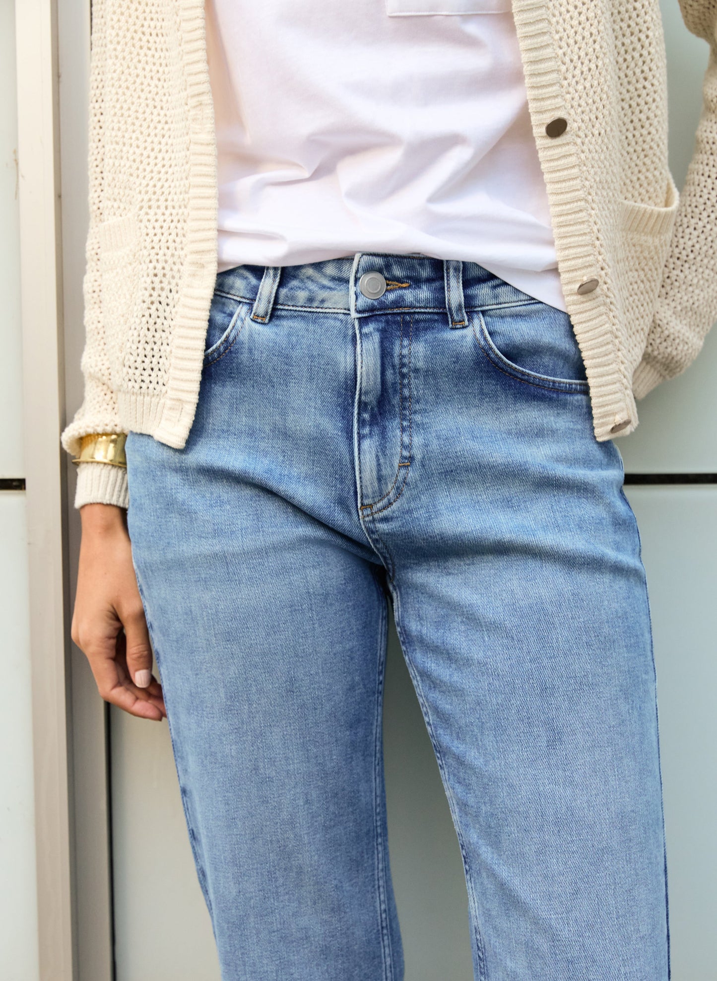 Nola Organic Cotton Stretch Crop Straight Leg Jeans