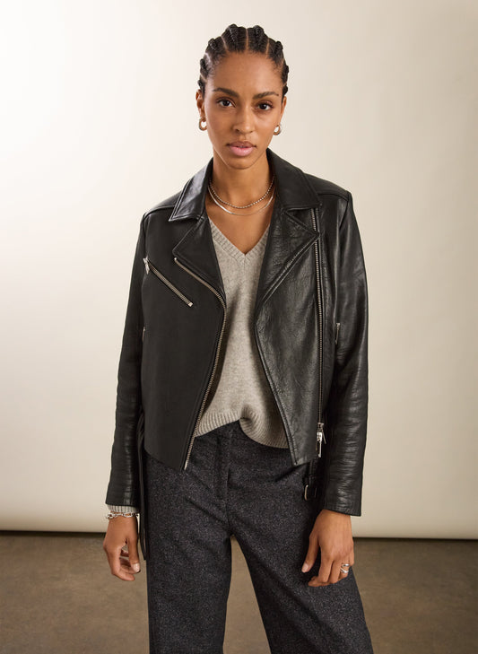 Lyle Chrome Free Leather Biker