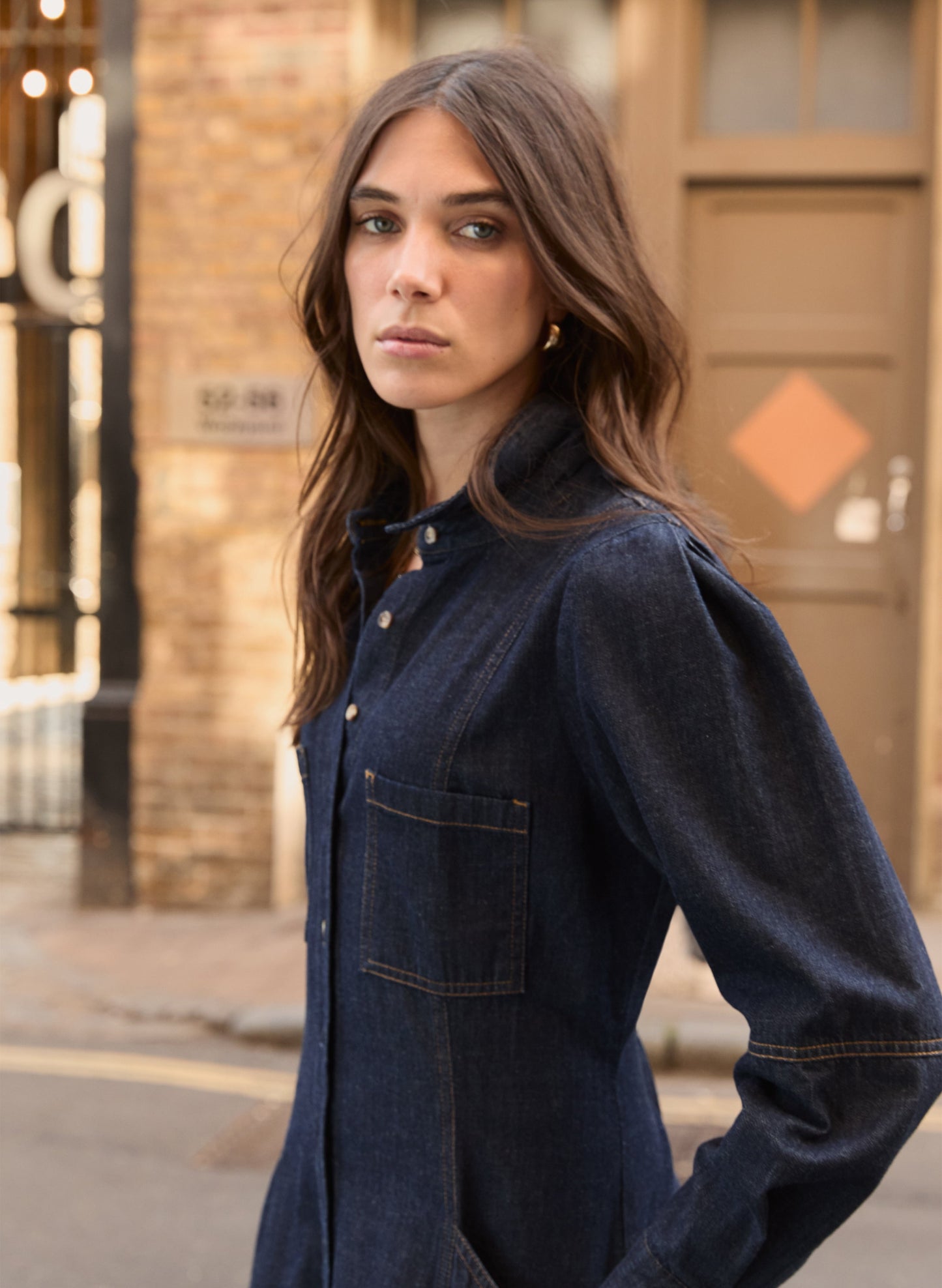 Channing Organic Denim Midi Dress