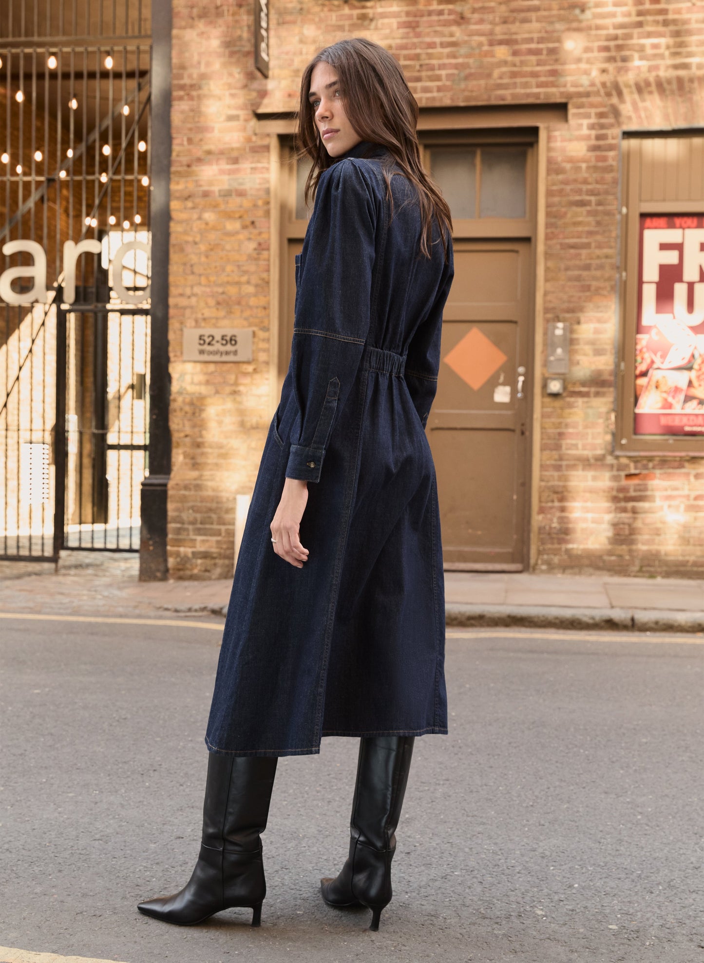 Channing Organic Denim Midi Dress