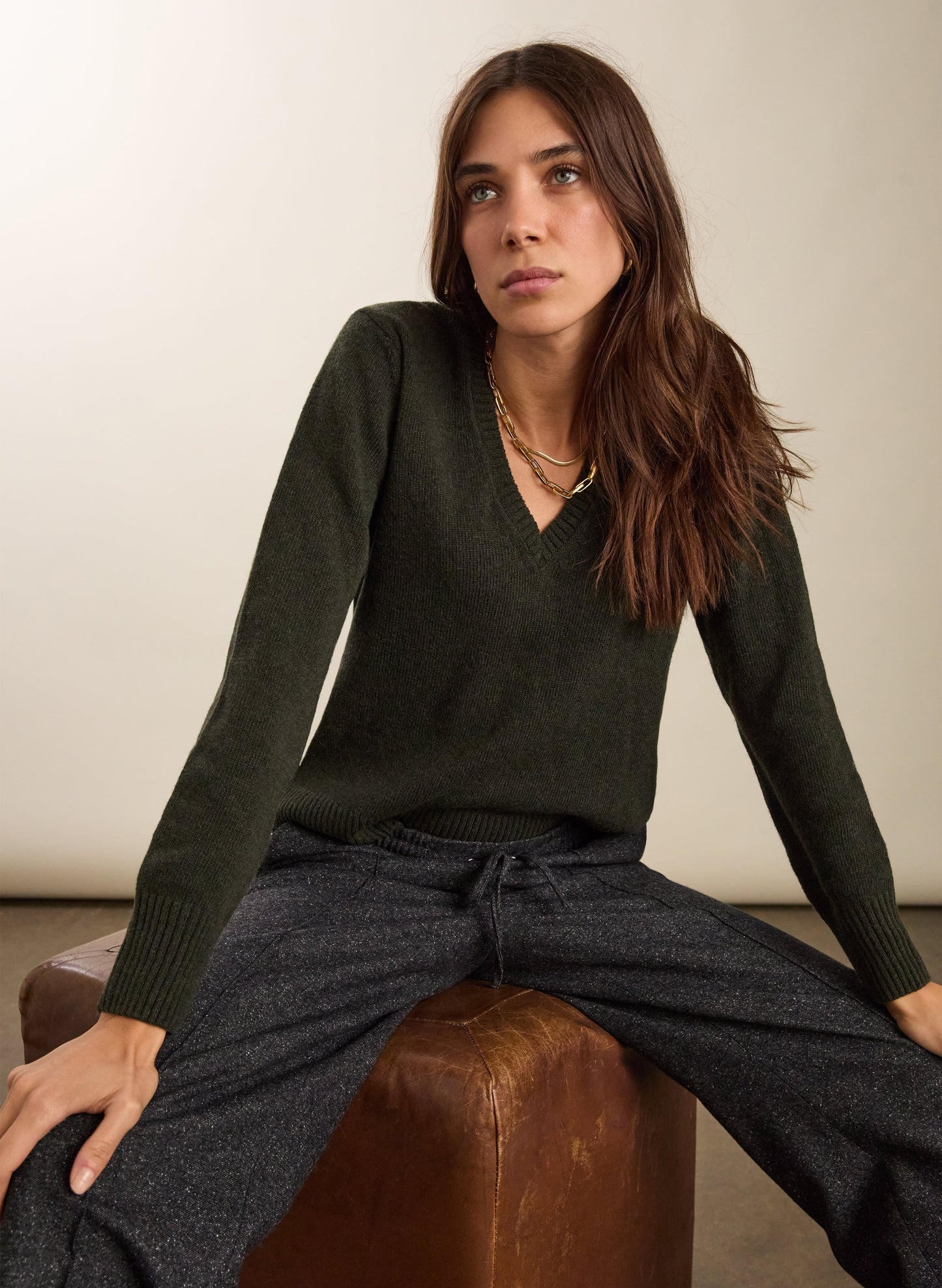 Petite Fera Wool Blend Wide Leg Trousers