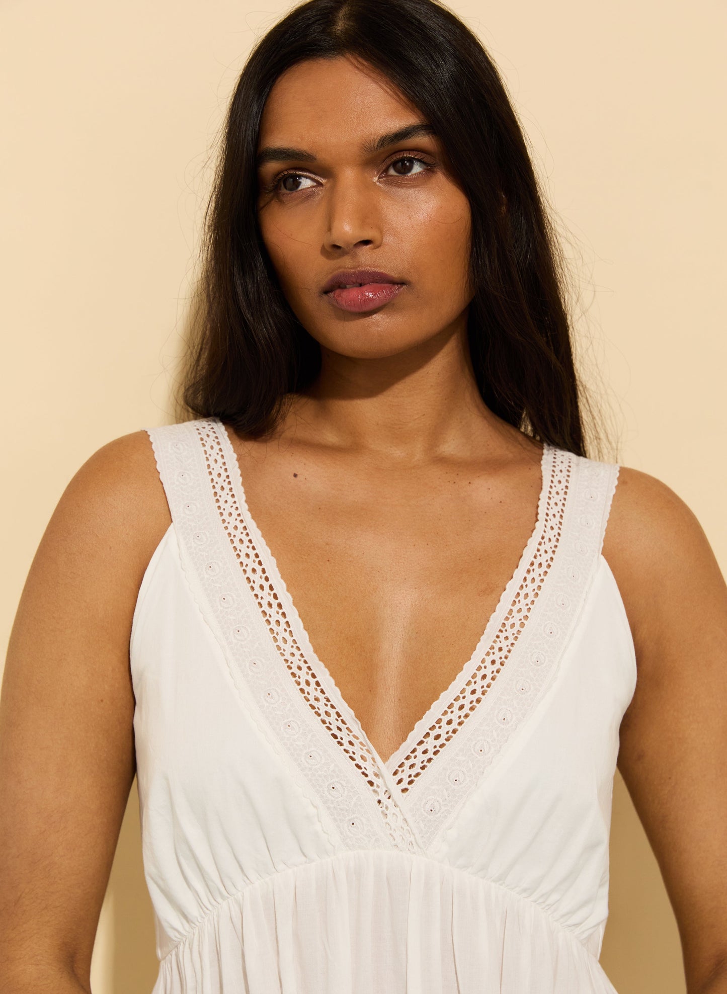 Brittany Organic Cotton Broderie Detail Nightgown