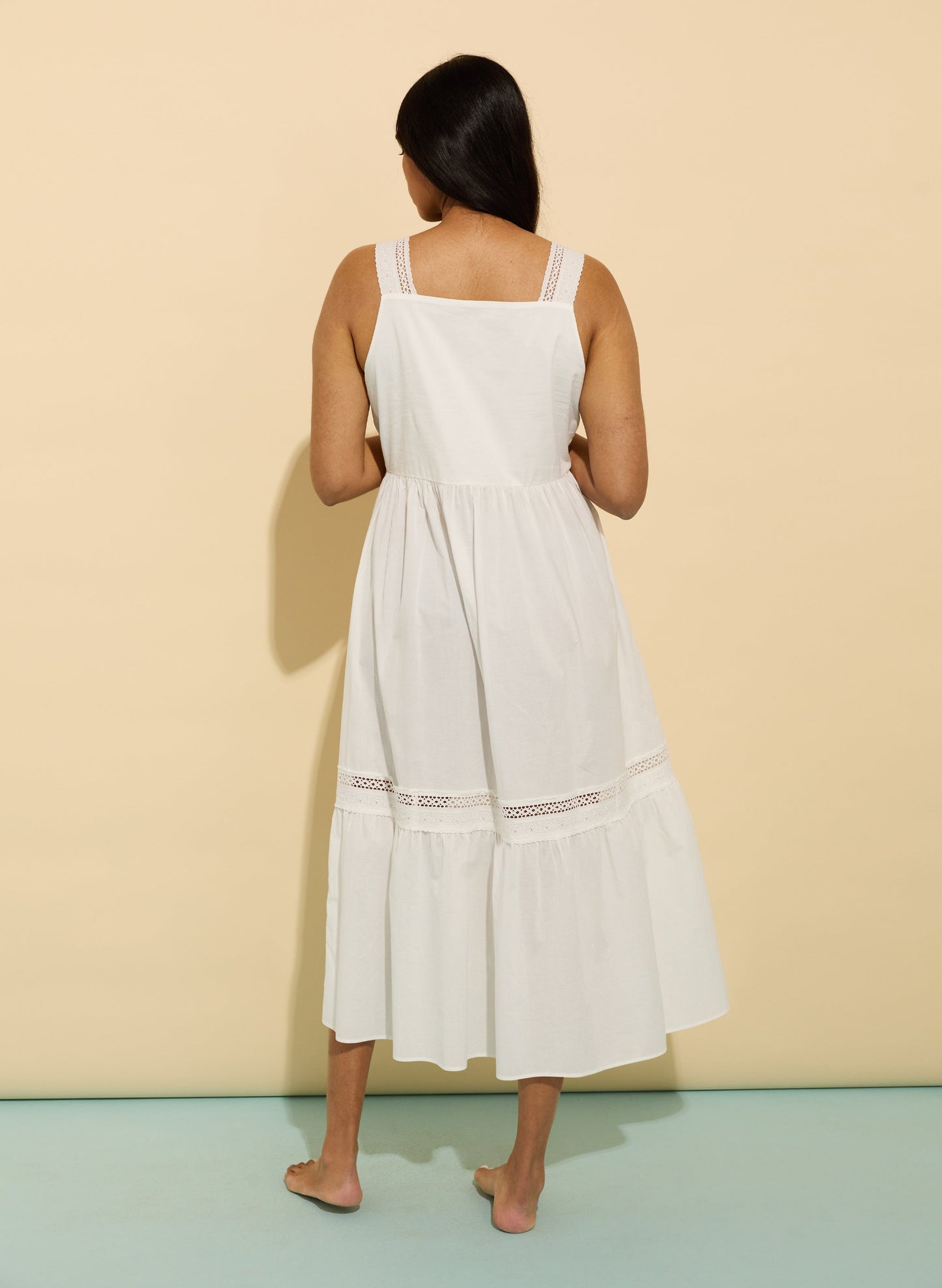 Brittany Organic Cotton Broderie Detail Nightgown
