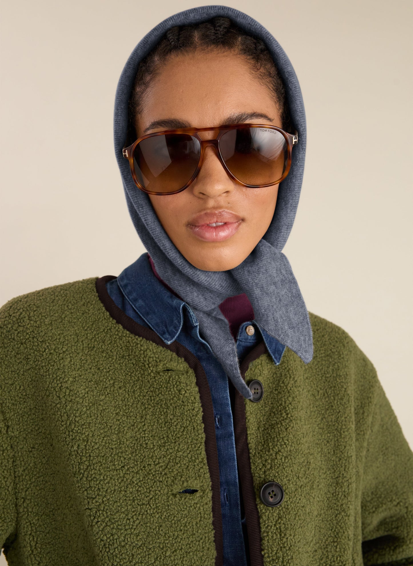 Niamh Wool Blend Triangle Scarf