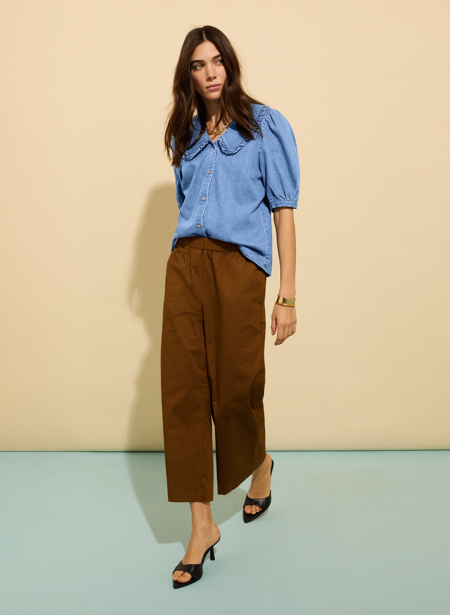 Shelby Organic Cotton Wide Leg Trousers