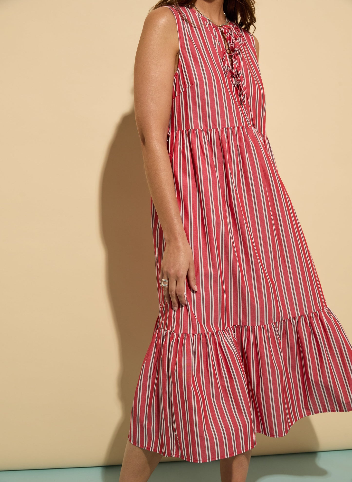 Devi Organic Cotton Tie Midi Dress