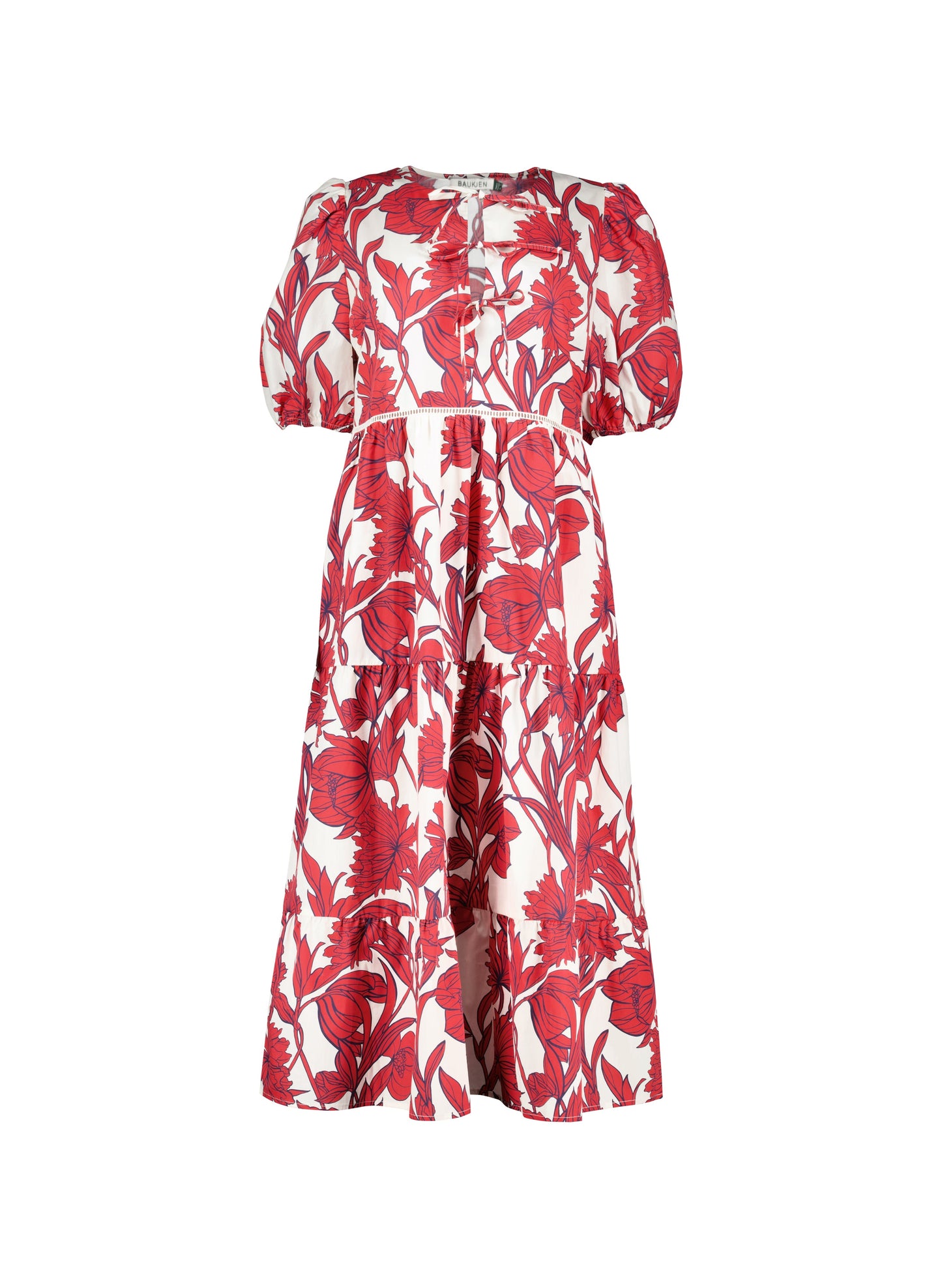 Amelie Organic Cotton Tie Midi Dress