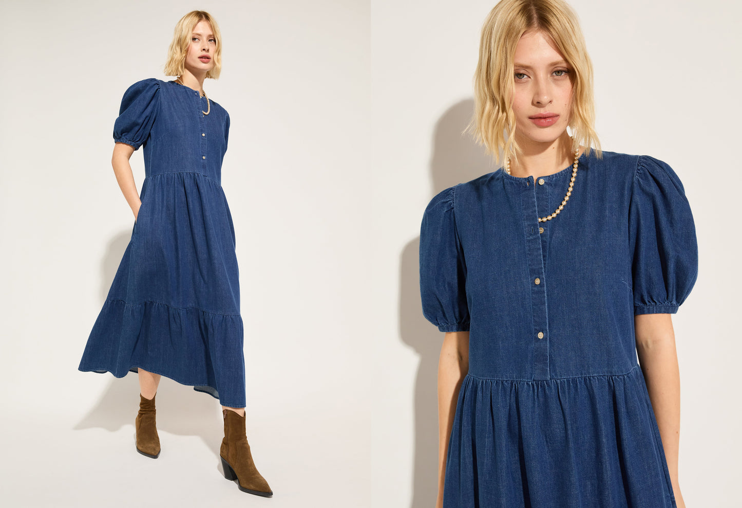 Clementina Denim Midi Dress