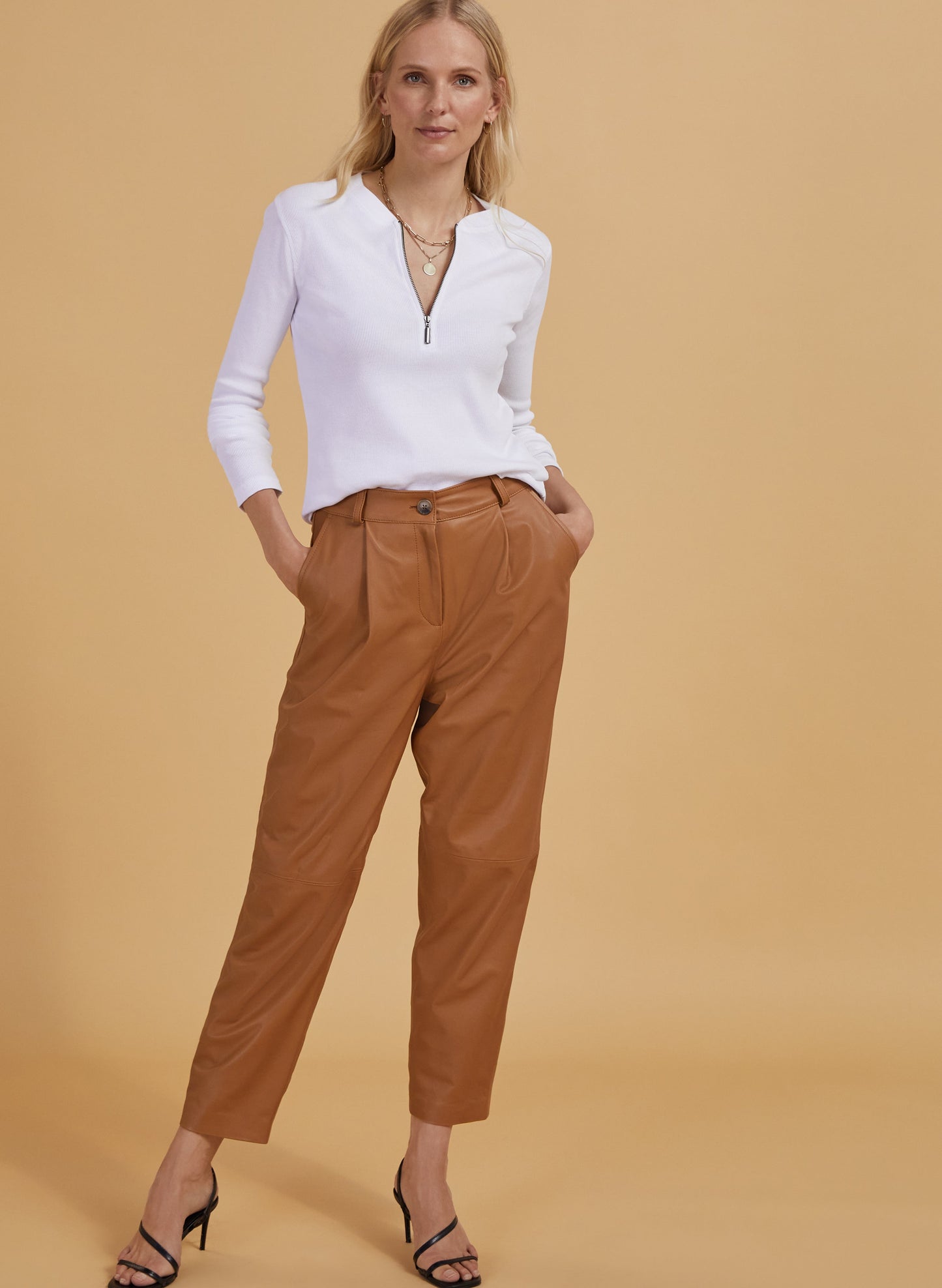 Faiza Leather Trouser
