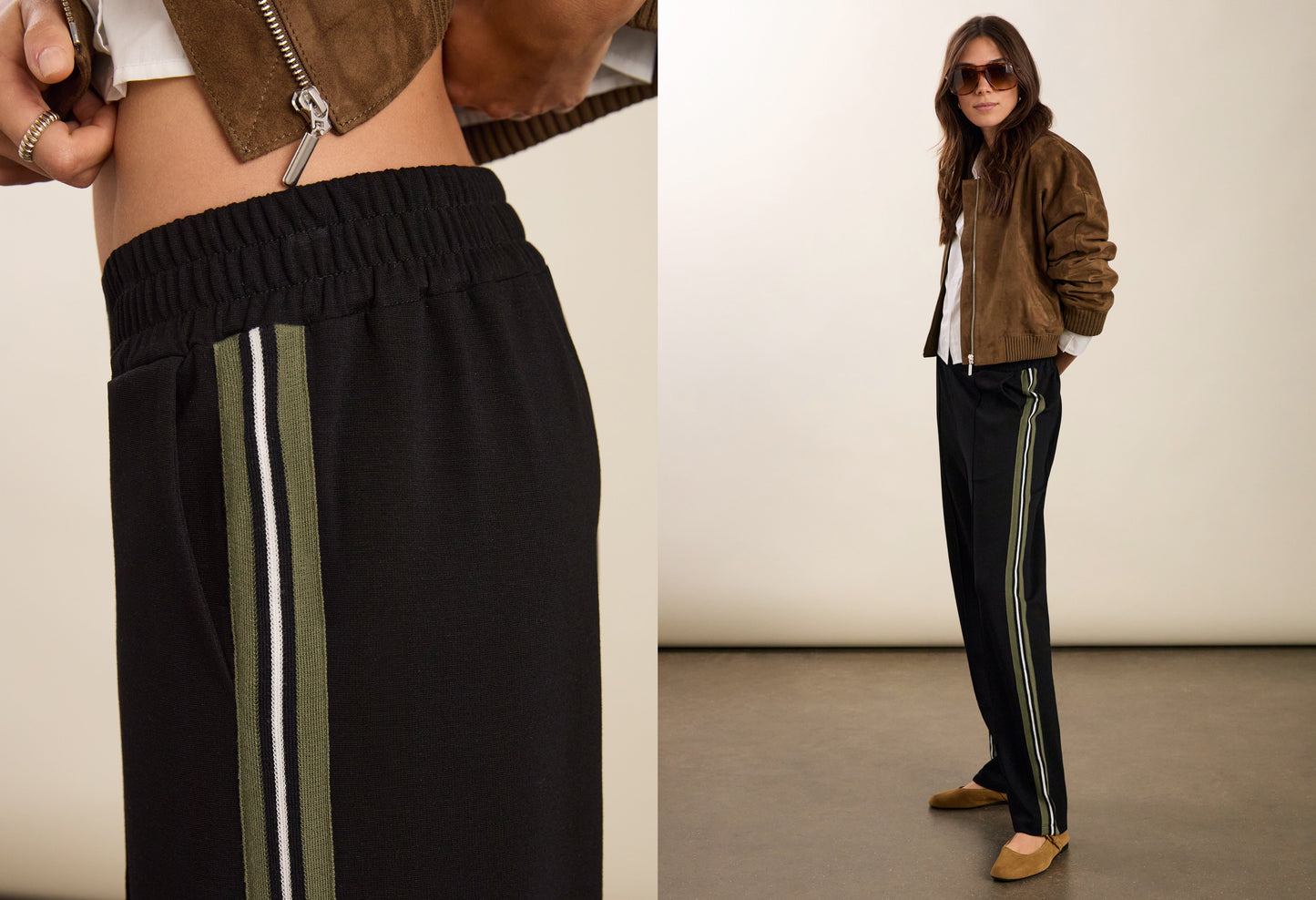 Marjorie Side Stripe Ponte Trousers