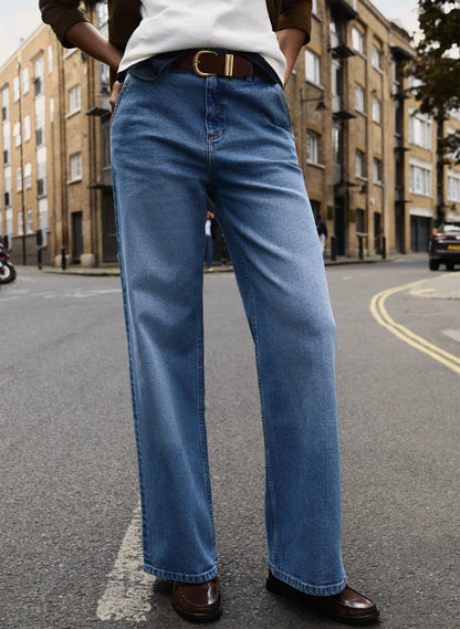 Emery Organic Cotton Stretch Wide Leg Jeans