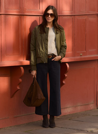 Jena Organic Cotton Stretch Wide Crop Jeans