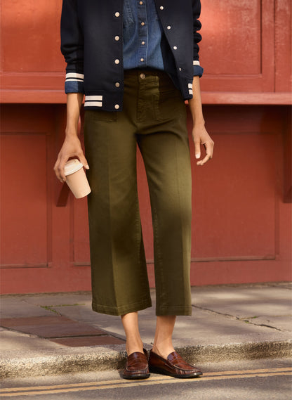 Jena Organic Cotton Stretch Wide Crop Jeans