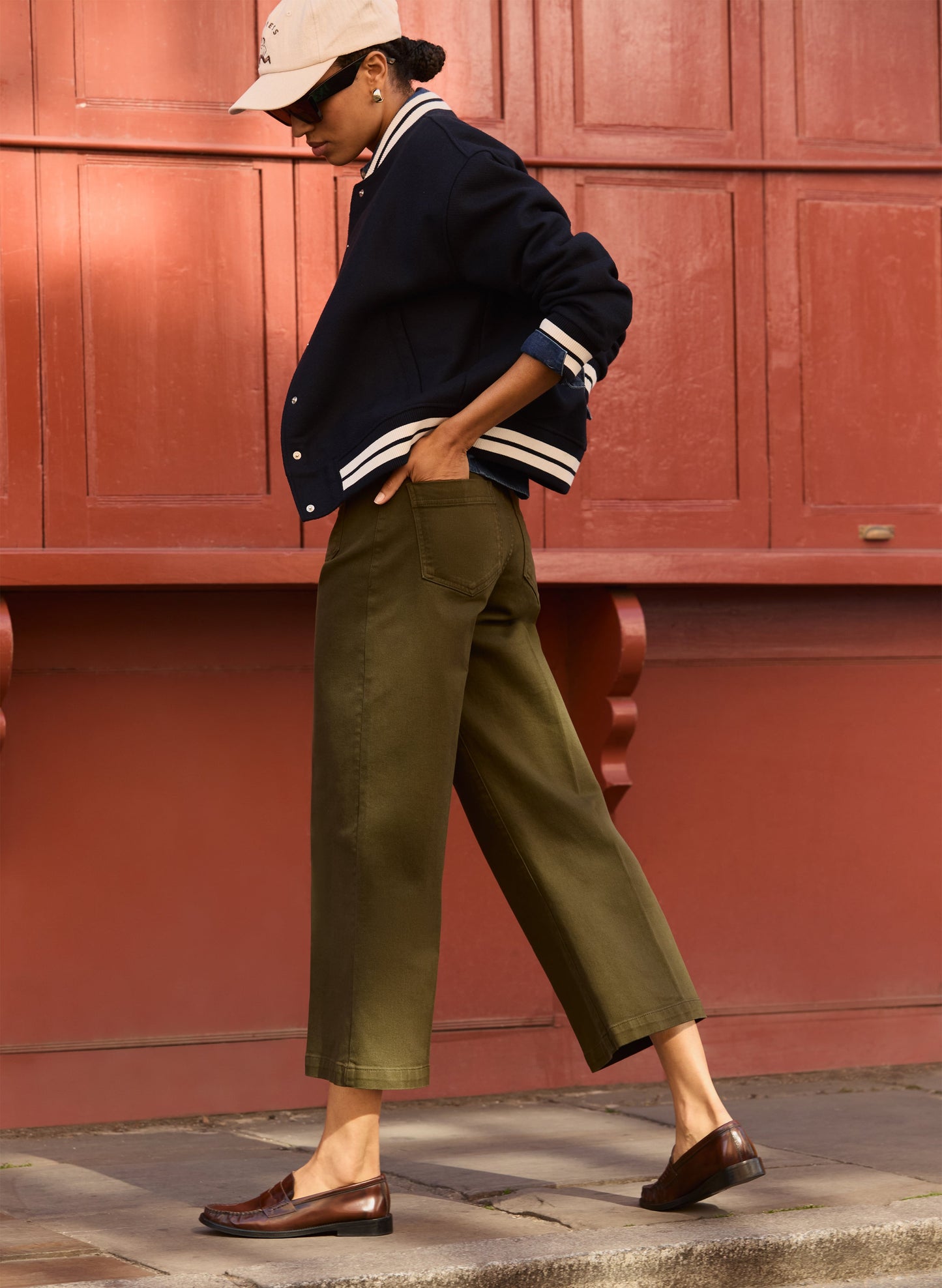 Jena Organic Cotton Stretch Wide Crop Jeans