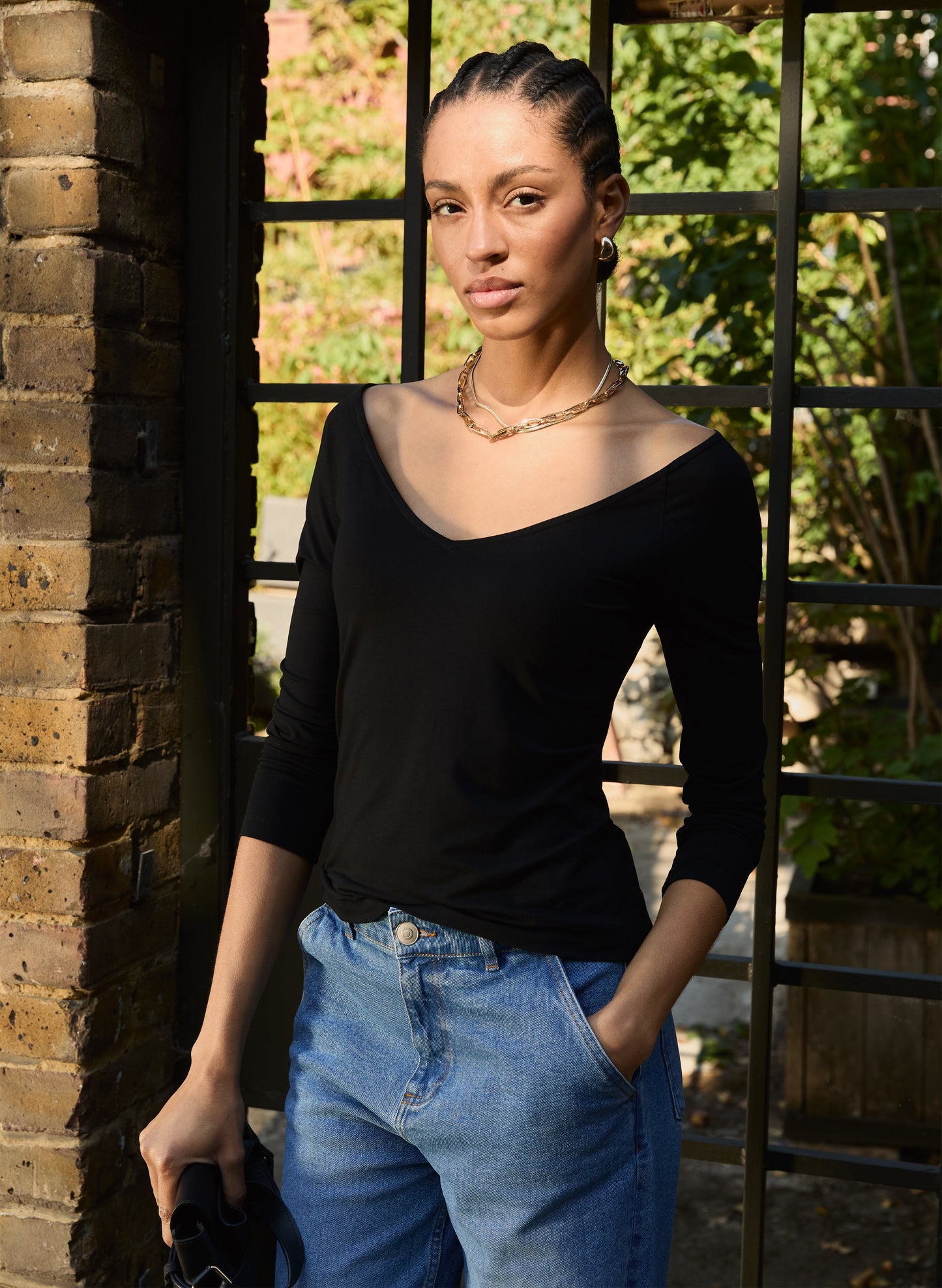 Luzia Deep V-Neck Top