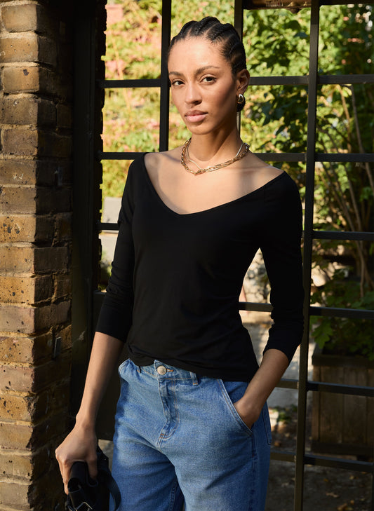 Luzia Deep V-Neck Top