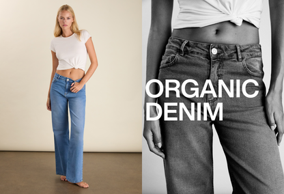 Organic Stretch Cotton Wide Leg Slouch Jeans
