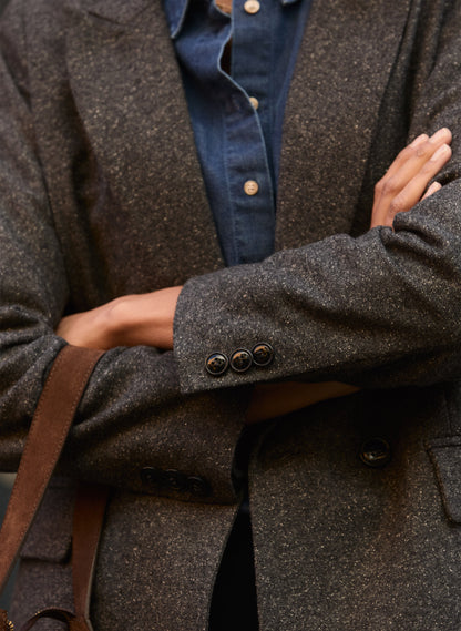 Eugenie Wool Blend Tailored Blazer