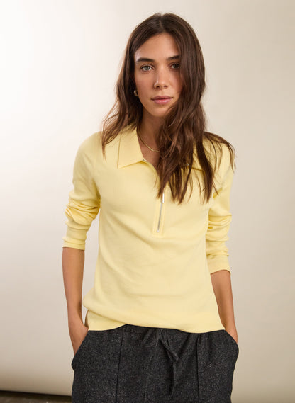 Organic Cotton Zip Collar Top