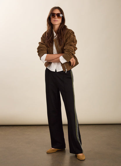 Petite Marjorie Side Stripe Ponte Trousers