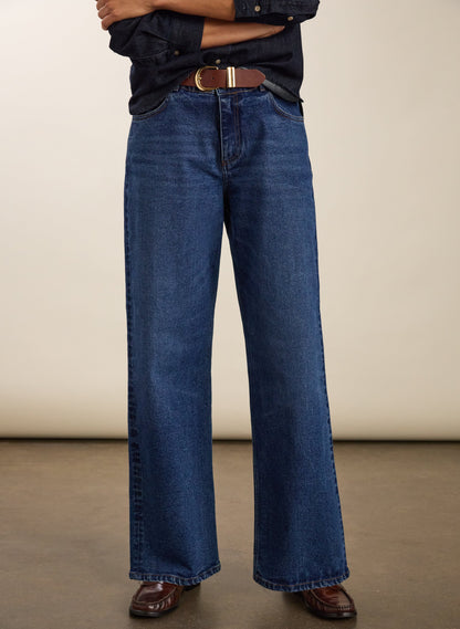 Organic Stretch Cotton Wide Leg Slouch Jeans