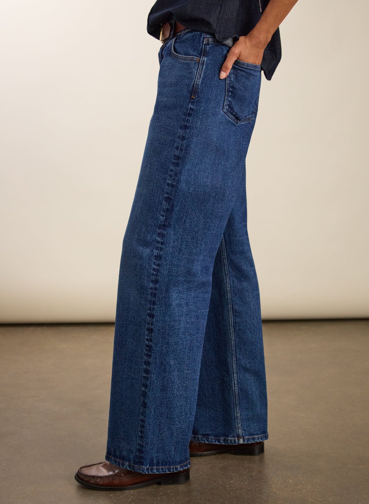 Organic Stretch Cotton Wide Leg Slouch Jeans