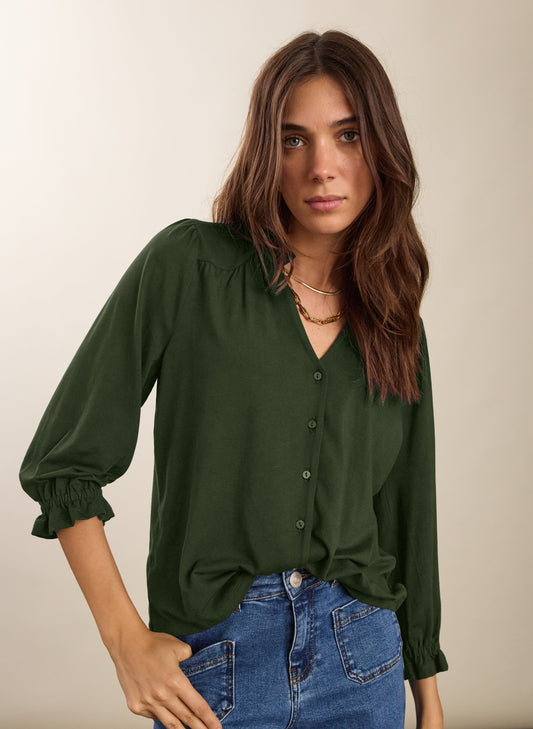 Annie Ruffle Collar Blouse