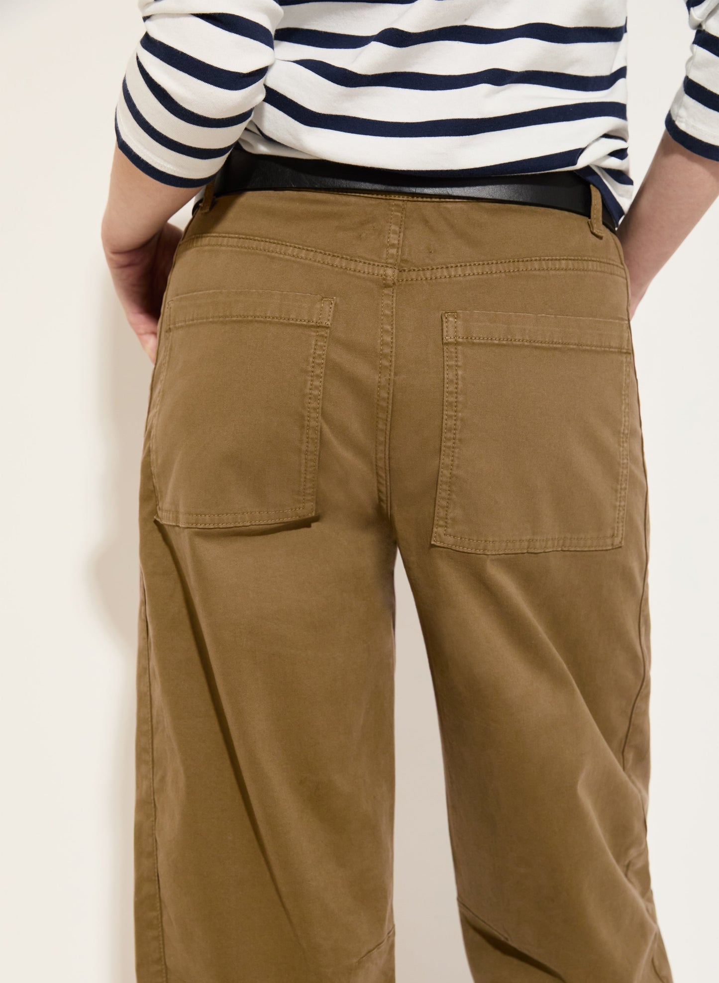 Amelia Organic Cotton Barrel Leg Cargo Trousers