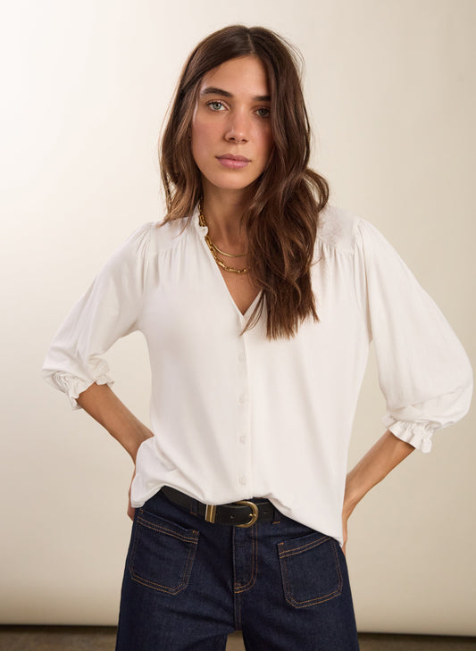 Annie Ruffle Collar Blouse