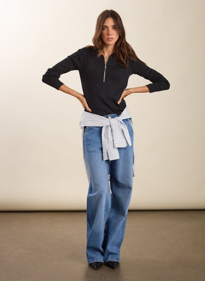 Organic Cotton Long Sleeve Zip Top