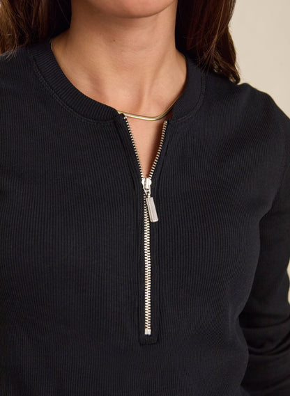 Organic Cotton Long Sleeve Zip Top