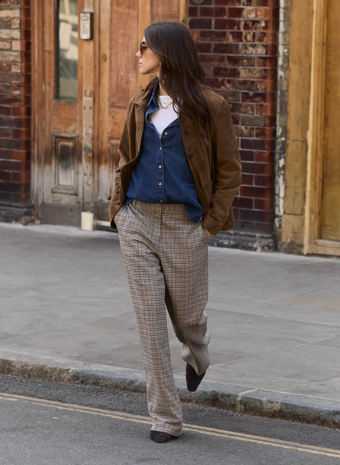 Gwynnie Wool Blend Wide Leg Trousers