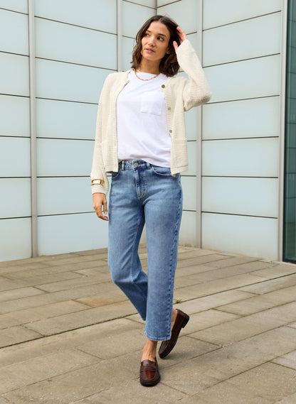 Nola Organic Cotton Stretch Crop Straight Leg Jeans