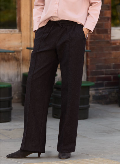 Petite Fera Wool Blend Wide Leg Trousers