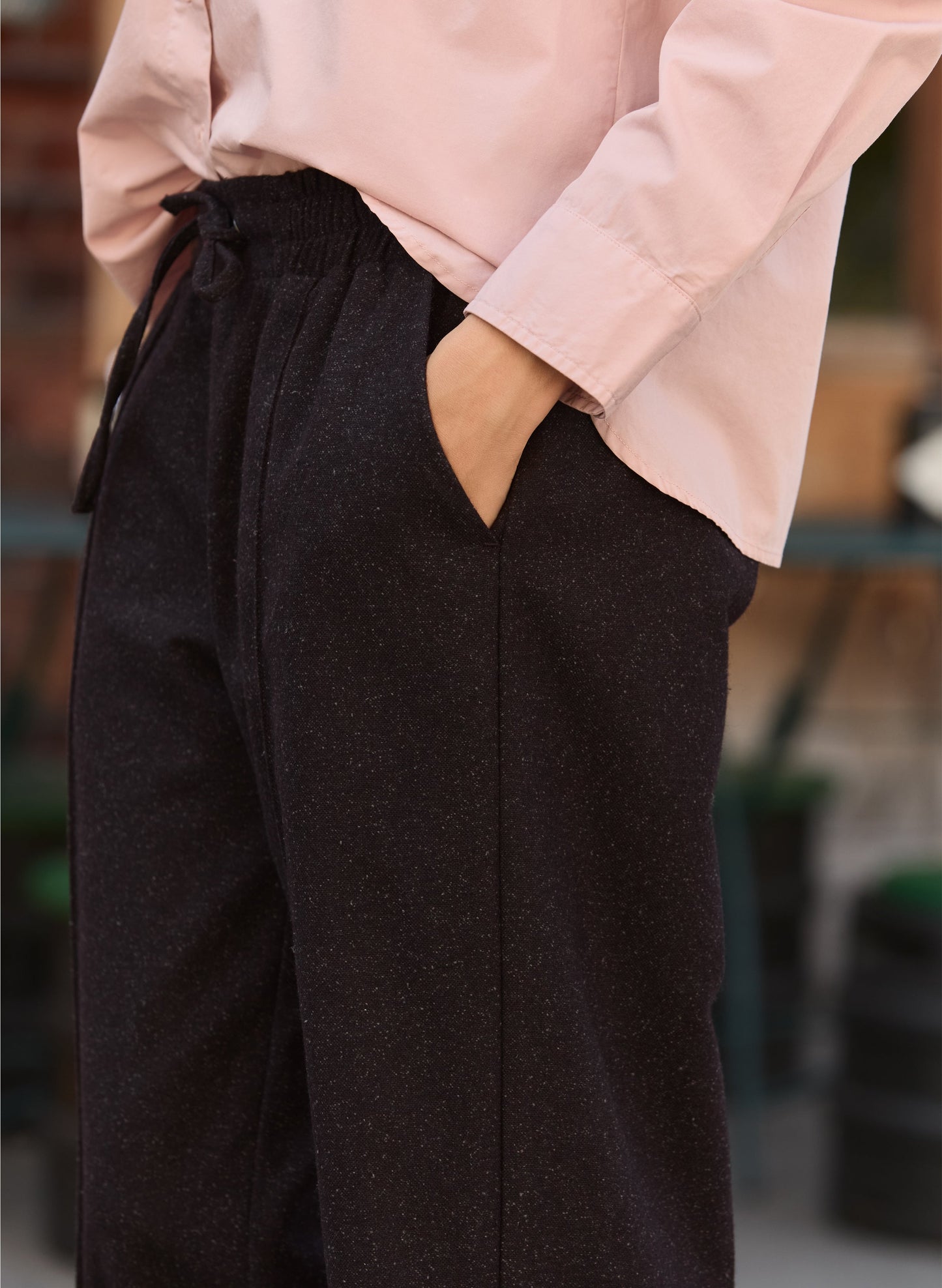 Fera Wool Blend Wide Leg Trousers