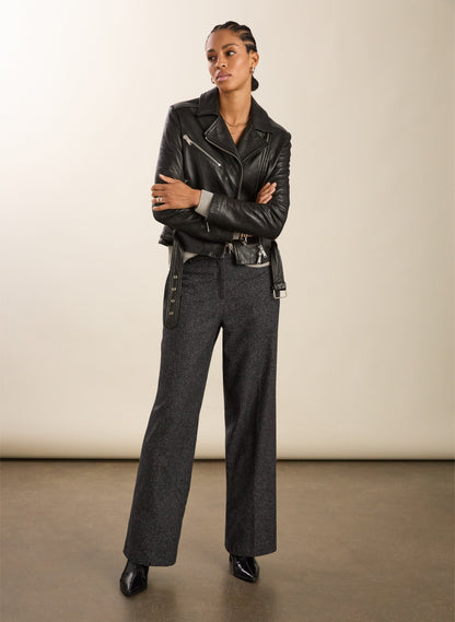 Petite Gwynnie Wool Blend Wide Leg Trousers