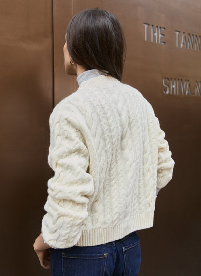 Harri Wool Blend Cable Cardigan