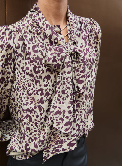 Ischia Printed Bow Neck Blouse
