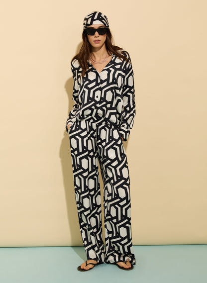 Ashlyn Printed Satin Shirt