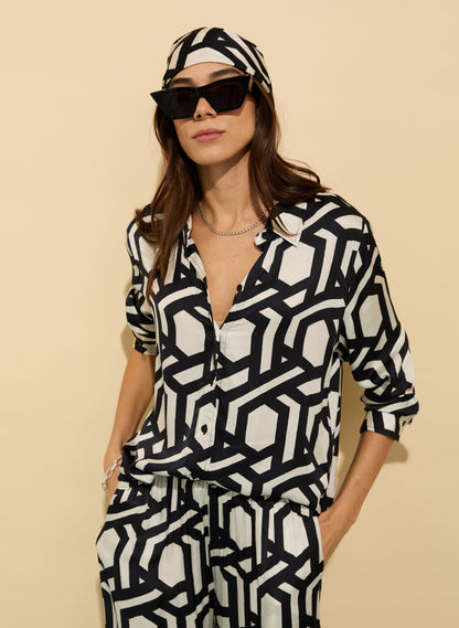 Ashlyn Printed Satin Shirt