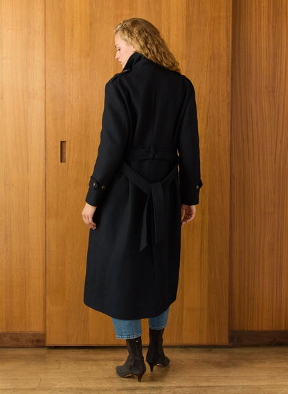 Ingrid Belted Wool Trench Coat