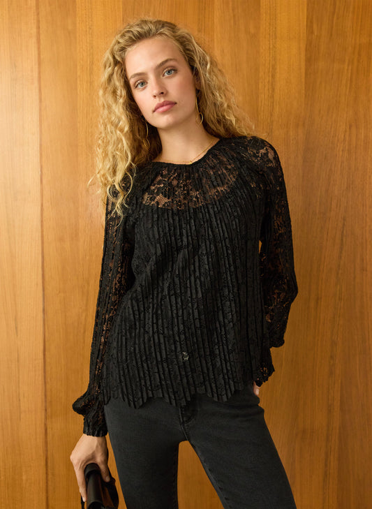 Coline Recycled Lace Sheer Top