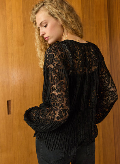 Coline Recycled Lace Sheer Top
