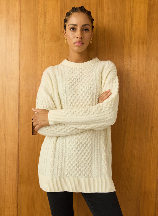 Aisha Wool Blend Cable Jumper