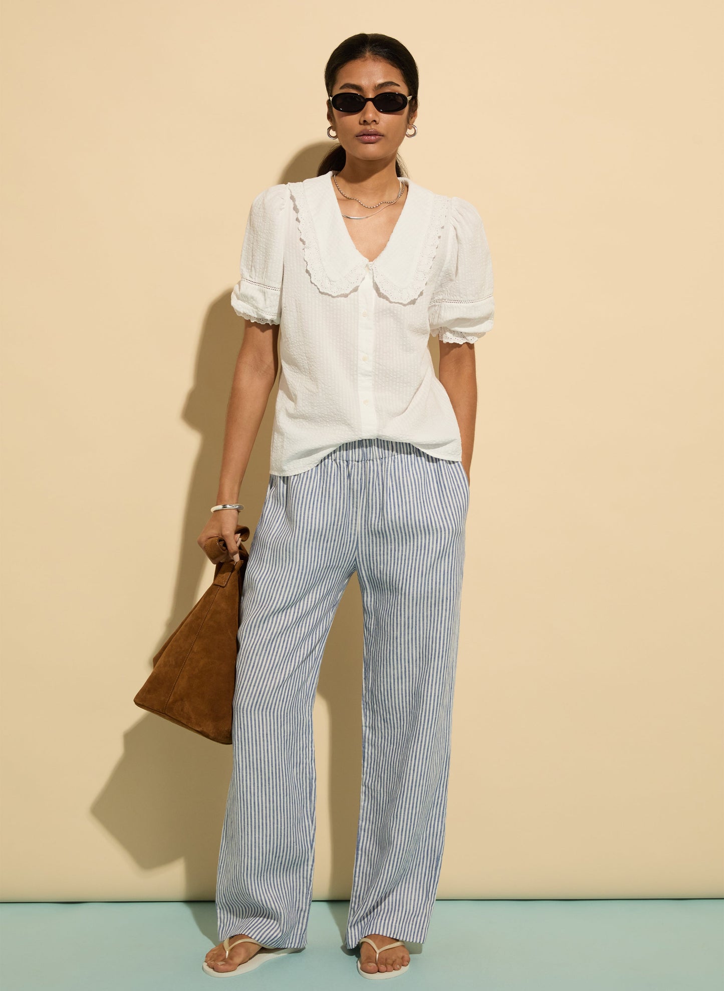 Marti Organic Cotton Broderie Detail Blouse