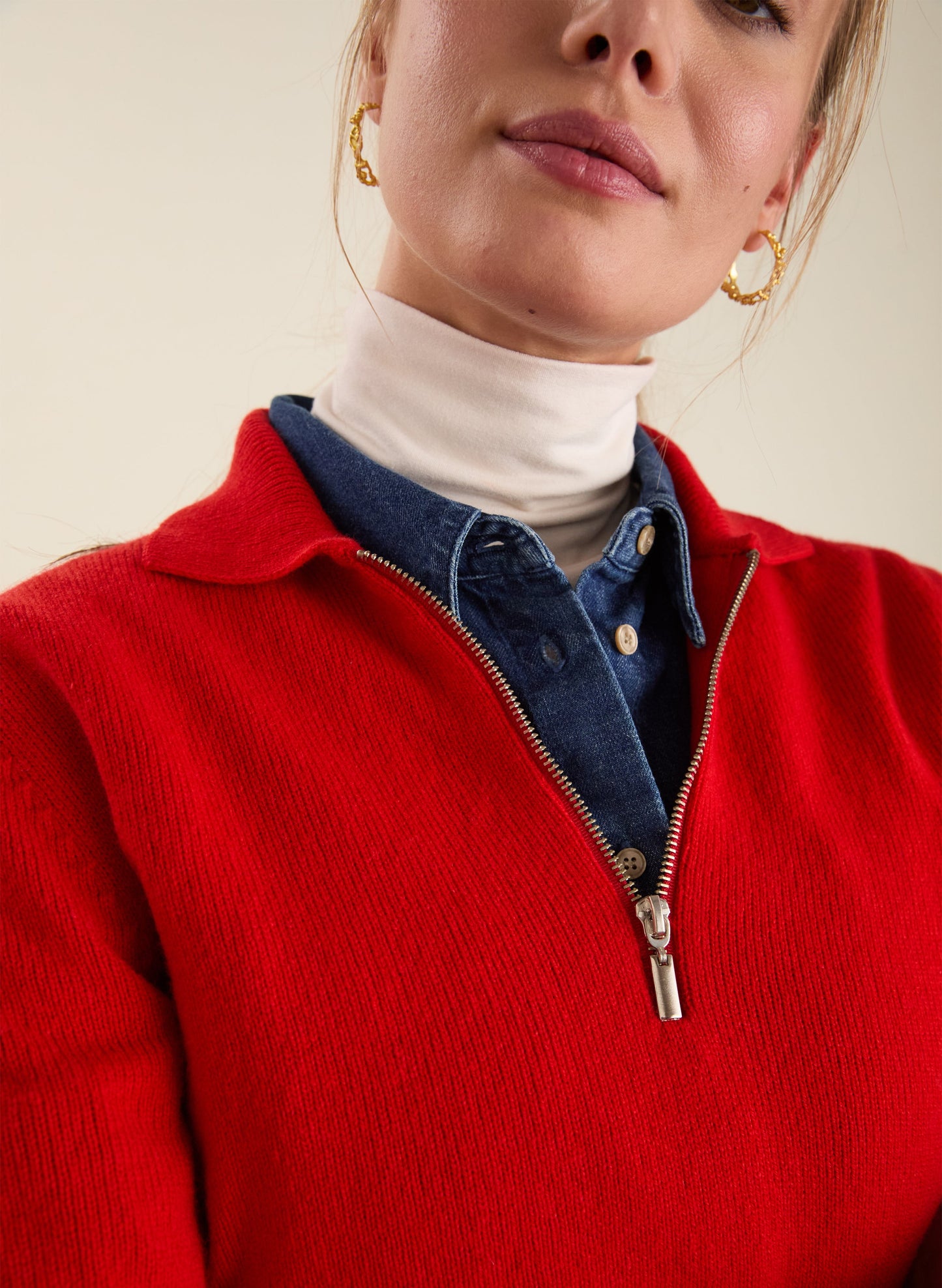 Maisy Pure Wool Zip Jumper