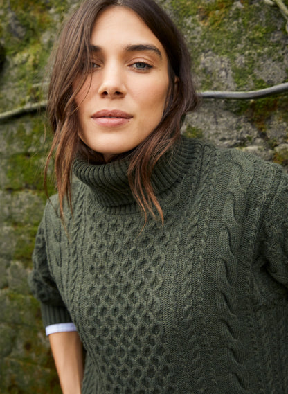 Juno Wool Blend Cable Turtleneck Jumper